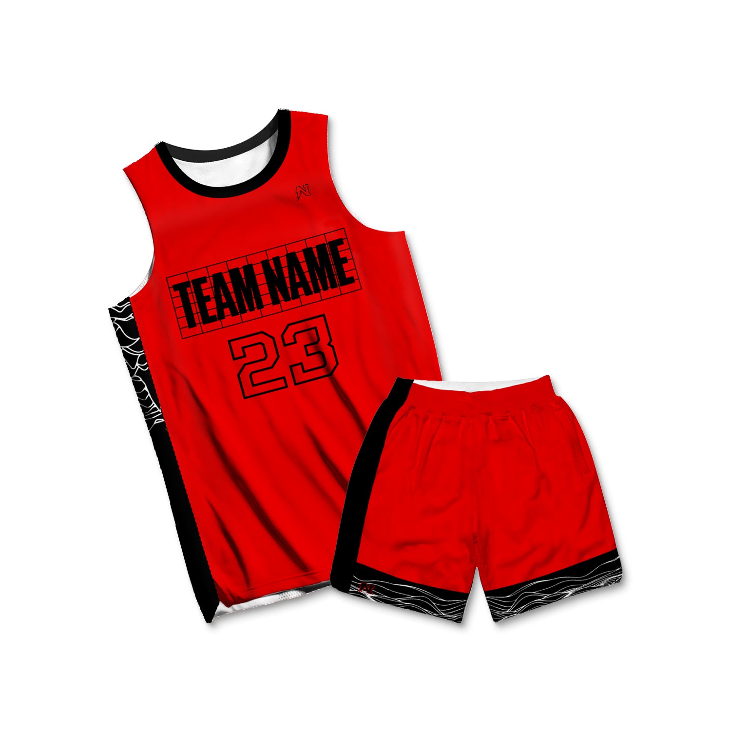 Parallel Red - Customized Basketball Jersey Set Design-XTeamwear